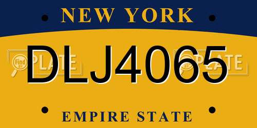 DLJ4065 New York License Plate