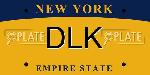DLK New York License Plate