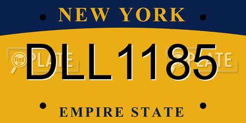 DLL1185 New York License Plate