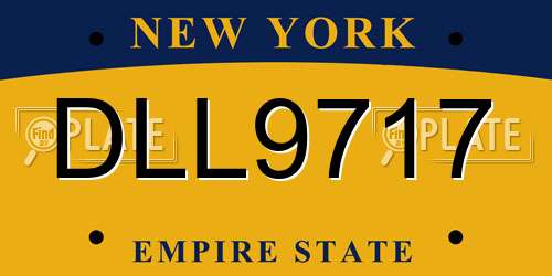 DLL9717 New York License Plate