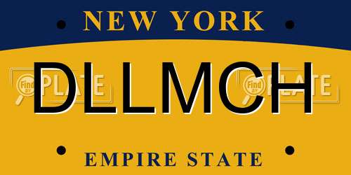 DLLMCH New York License Plate