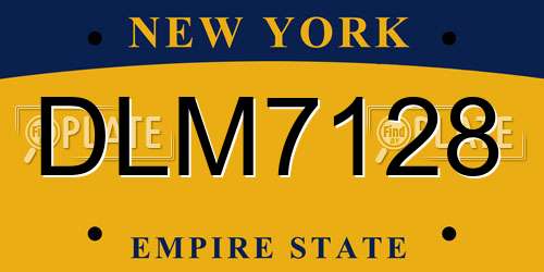 DLM7128 New York License Plate