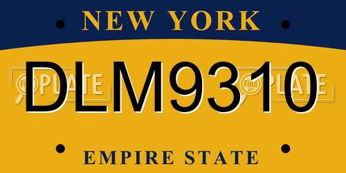 DLM9310 New York License Plate