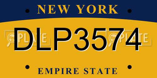 DLP3574 New York License Plate