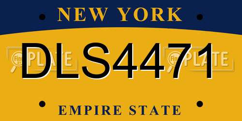 DLS4471 New York License Plate