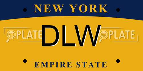 DLW New York License Plate
