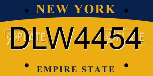 DLW4454 New York License Plate