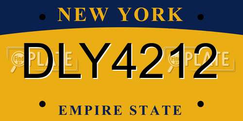 DLY4212 New York License Plate