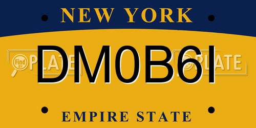 DM0B6I New York License Plate