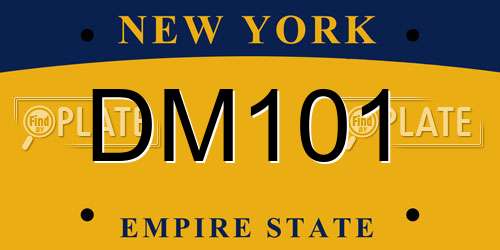 DM101 New York License Plate