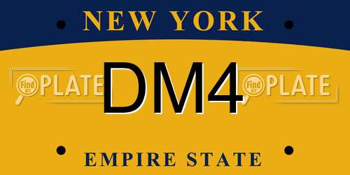 DM4 New York License Plate