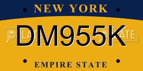 DM955K New York License Plate