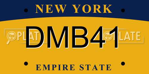 DMB41 New York License Plate