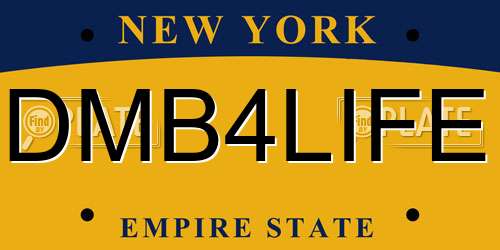 DMB4LIFE New York License Plate