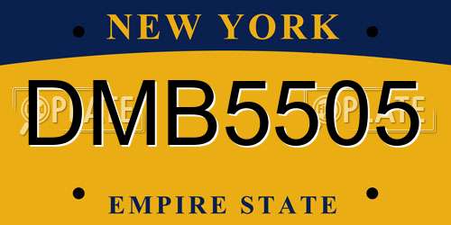 DMB5505 New York License Plate