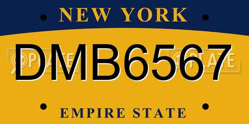 DMB6567 New York License Plate