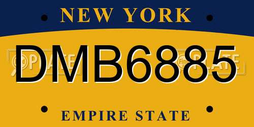 DMB6885 New York License Plate