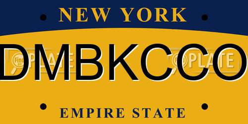 DMBKCCO New York License Plate