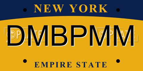 DMBPMM New York License Plate