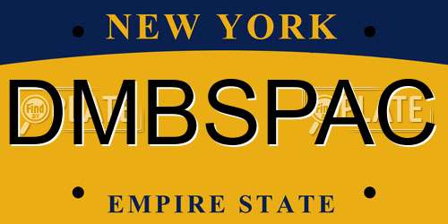 DMBSPAC New York License Plate