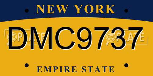 DMC9737 New York License Plate