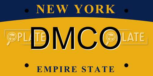 DMCO New York License Plate