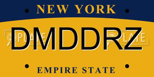 DMDDRZ New York License Plate