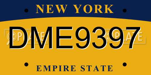DME9397 New York License Plate