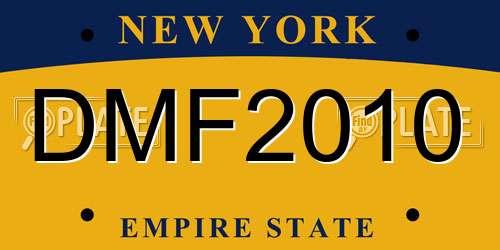 DMF2010 New York License Plate