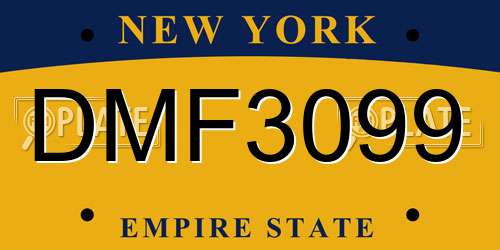 DMF3099 New York License Plate