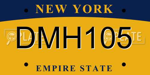 DMH105 New York License Plate
