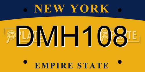DMH108 New York License Plate