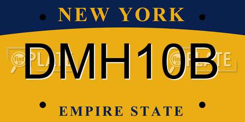 DMH10B New York License Plate