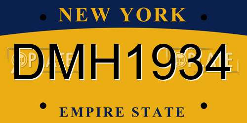 DMH1934 New York License Plate