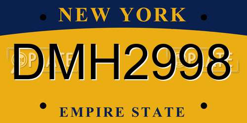 DMH2998 New York License Plate