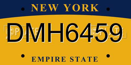 DMH6459 New York License Plate