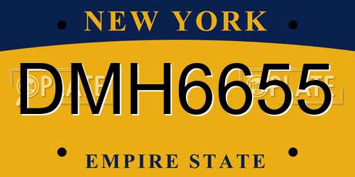DMH6655 New York License Plate
