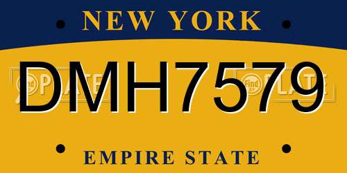 DMH7579 New York License Plate