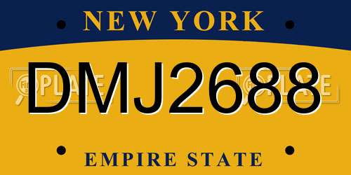 DMJ2688 New York License Plate