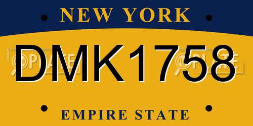 DMK1758 New York License Plate