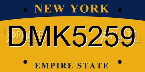 DMK5259 New York License Plate
