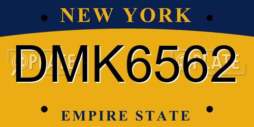 DMK6562 New York License Plate