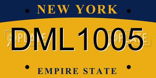 DML1005 New York License Plate