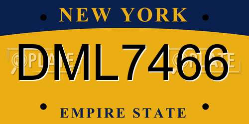 DML7466 New York License Plate