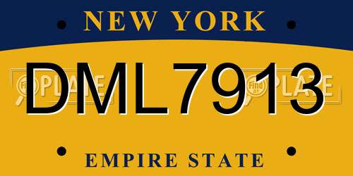 DML7913 New York License Plate