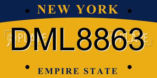 DML8863 New York License Plate