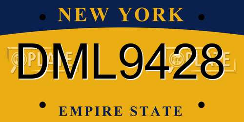 DML9428 New York License Plate
