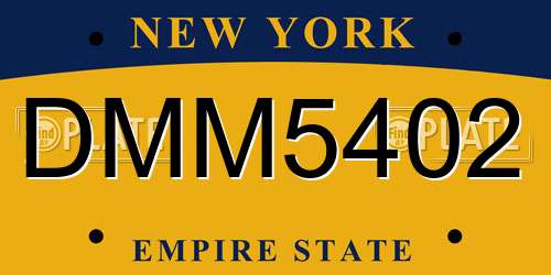 DMM5402 New York License Plate