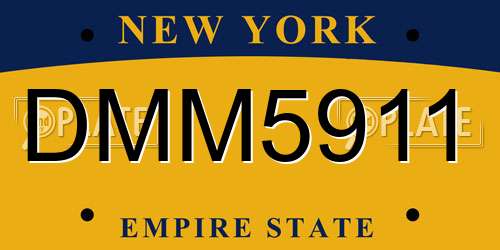 DMM5911 New York License Plate