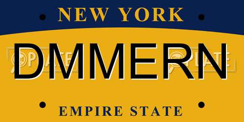 DMMERN New York License Plate